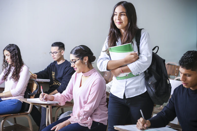 A student in a classroom